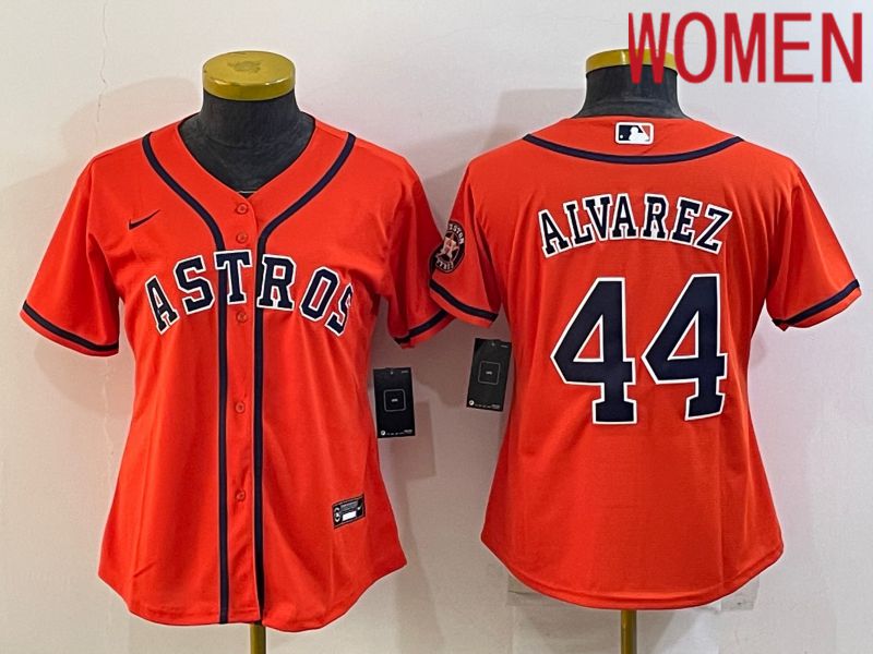 Women Houston Astros #44 Alvarez Orange Game Nike 2022 MLB Jersey->youth mlb jersey->Youth Jersey